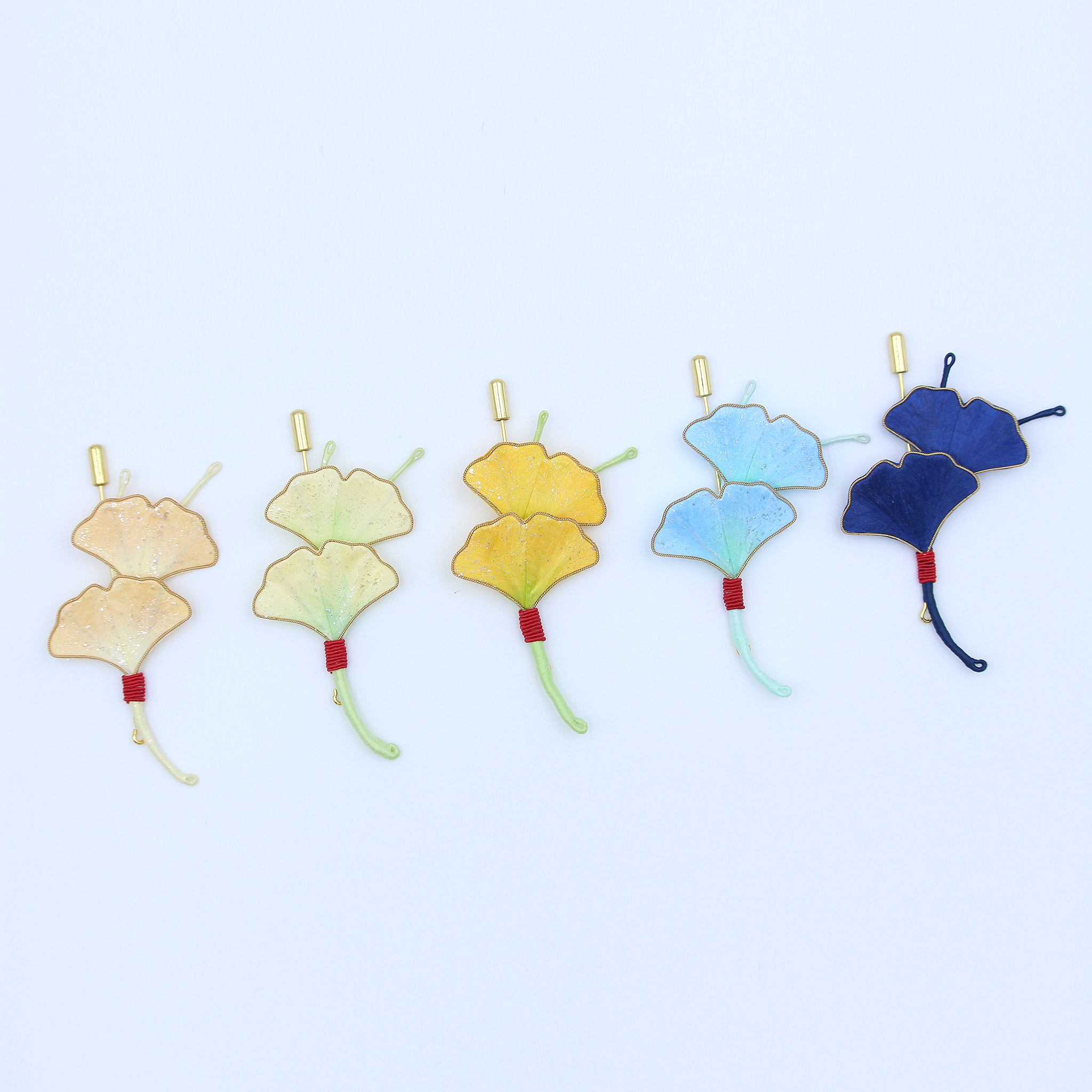 Fan of Time - Ronghua Ginkgo Leaf Brooch